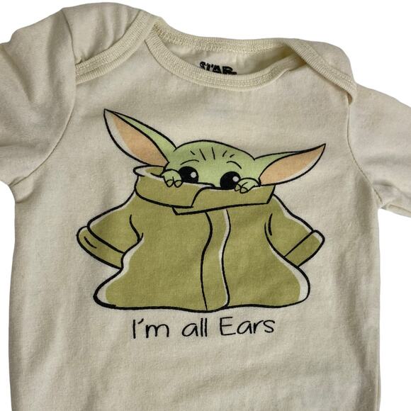 Star Wars Baby Yoda Grogu Bodysuit One Piece 3-6 Months Long Sleeve - Picture 1 of 6